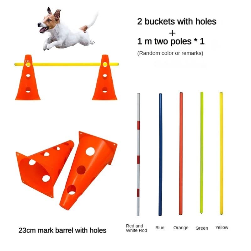Dog Agility Set Jump Training Equipment Pet Speed Jumping Hurdle Cones System UK