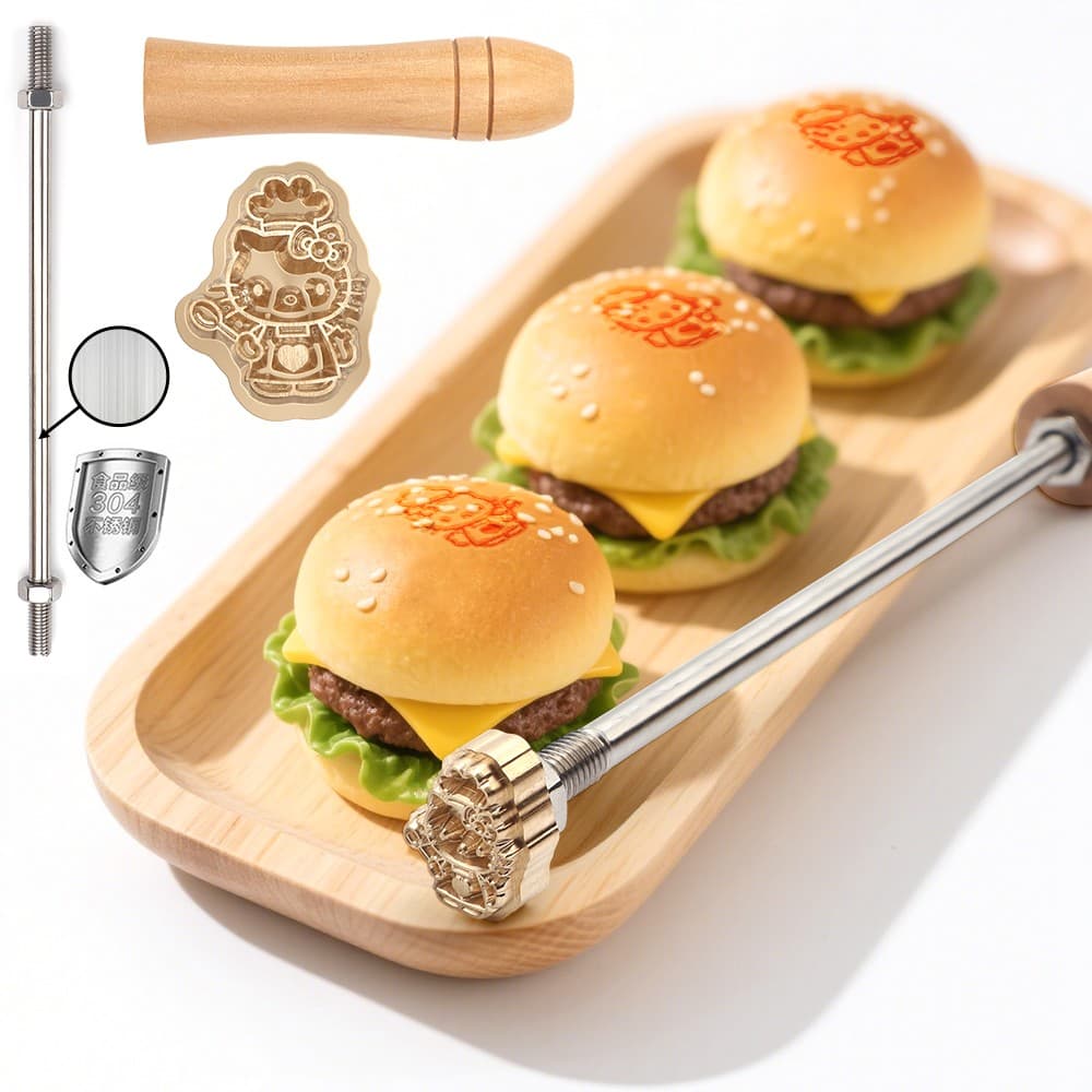 Branding Iron for Food,Personalized Burger Branding Stamp,Coconut Stamp TS234