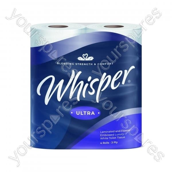 Whisper 3 Ply Luxury Soft Toilet Rolls - 10 Packs of 4