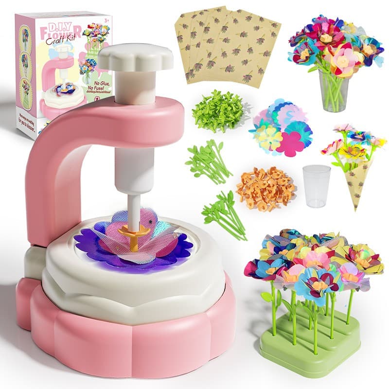 Fabric Flower Making Bouquets Kit - Mother's Day Birthday Gifts for Age 3-7Years
