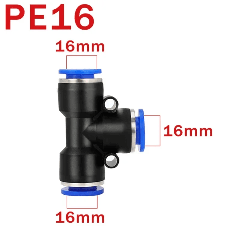 50/100/500PCS 4/6/8/10/12Mm PE PEG Pneumatic Air Connector Quick Fitting Tee Red
