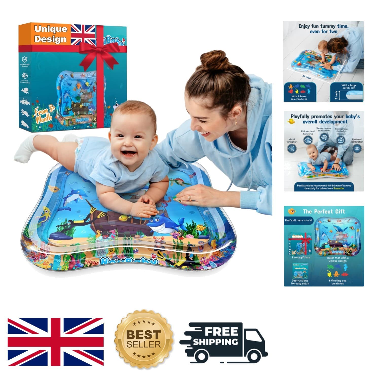 Interactive Tummy Time Water Mat - BPA-Free for Enhanced Infant Play Development
