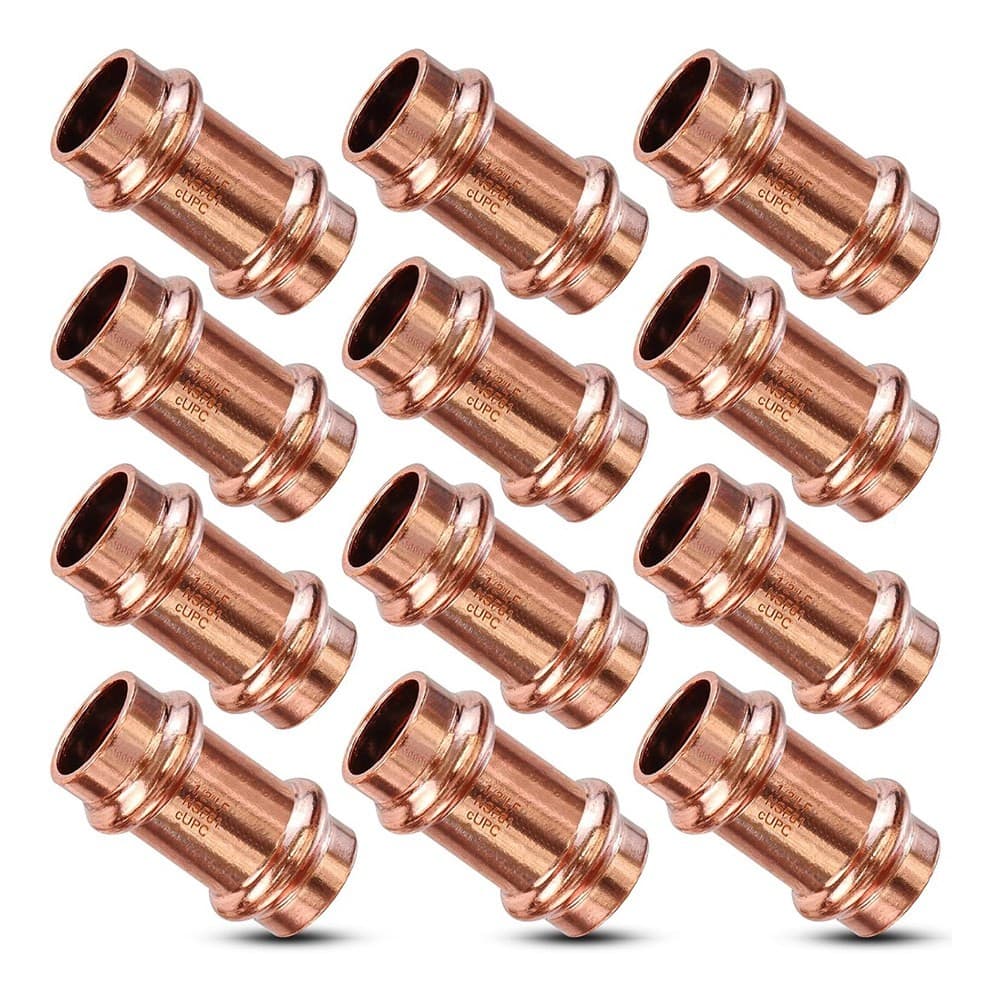 Copper Press Fittings,1/2inch Copper Coupling with Stop 1/2-Inch  Zero3698