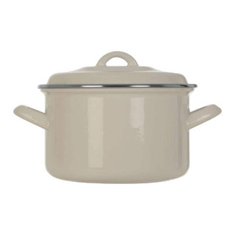 Porter White Enamel 18cm Casserole Dish