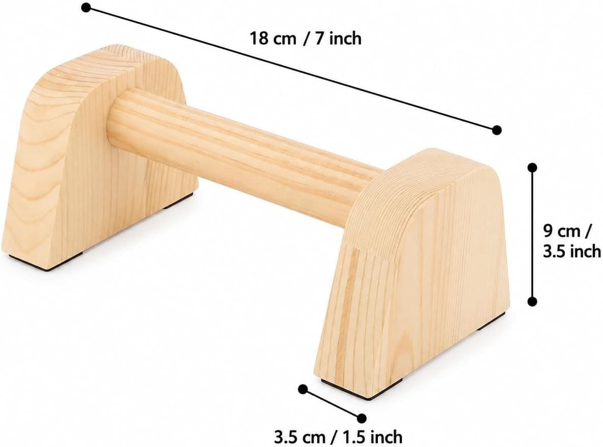 IRSTBL Wooden Push Up Bars – Heavy-Duty Beech Parallettes with Non-Slip Pads view 2