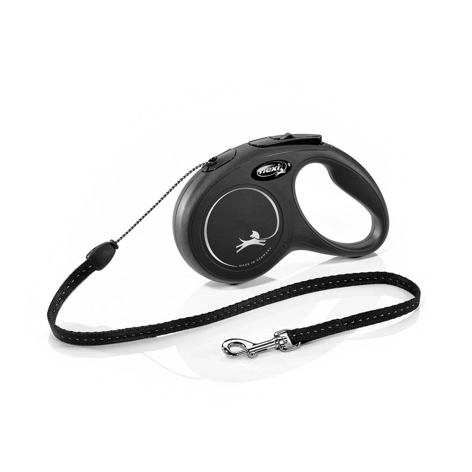 Classic Small Black 5m Retractable Cord Leash for Dogs 12kg Max – Dog Lead