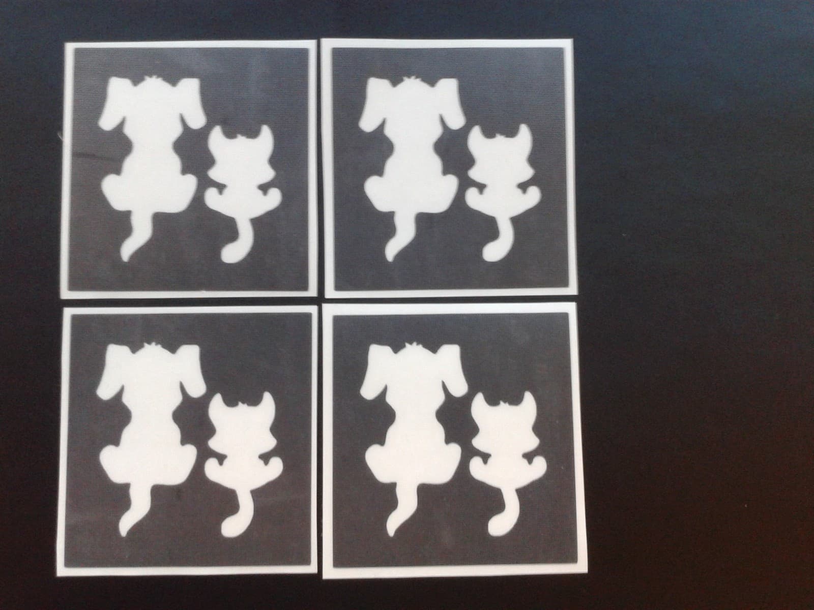 Puppy and kitten stencils for glitter tattoos   cat dog animal Crufts  commerative