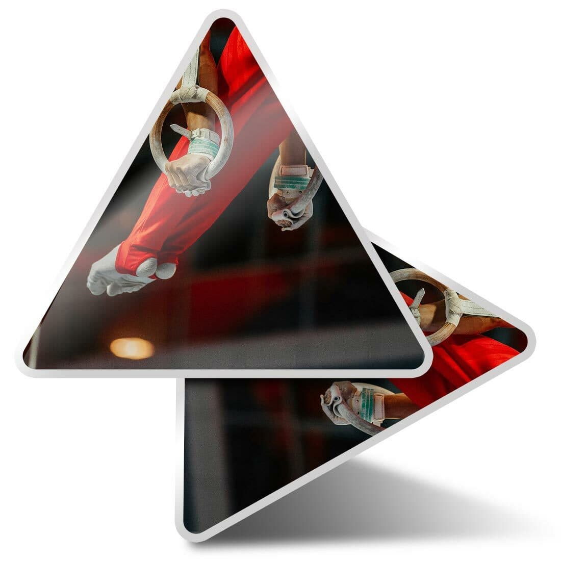 2 x Triangle Stickers 10 cm - Gymnastics Steady Rings Olympics  #21666