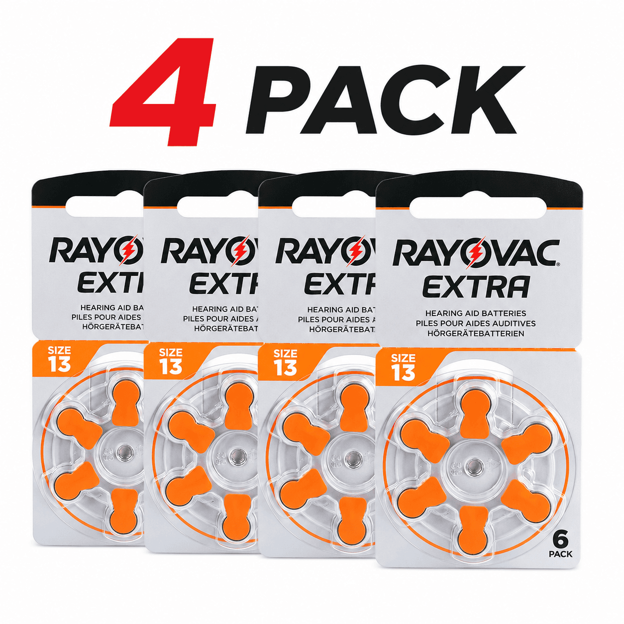 24x Rayovac Size 13 Hearing Aid Battery PR48 Mercury Free Long Lasting