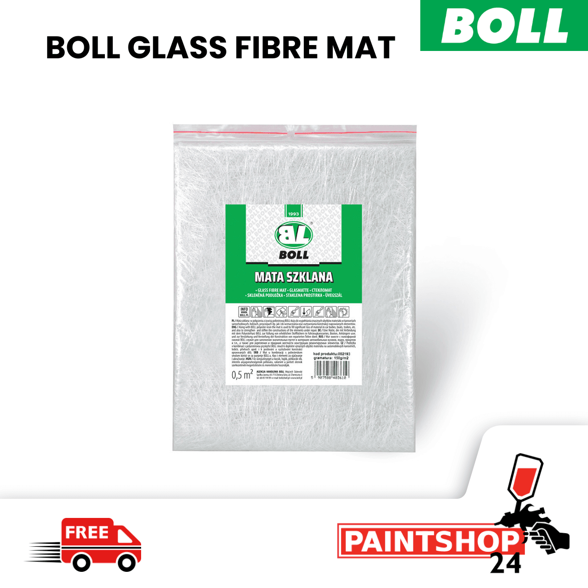 Glass Fibre Mat BOLL 450g/m2 Fiber Glass Woven Roving Car Body Filler Van Boat