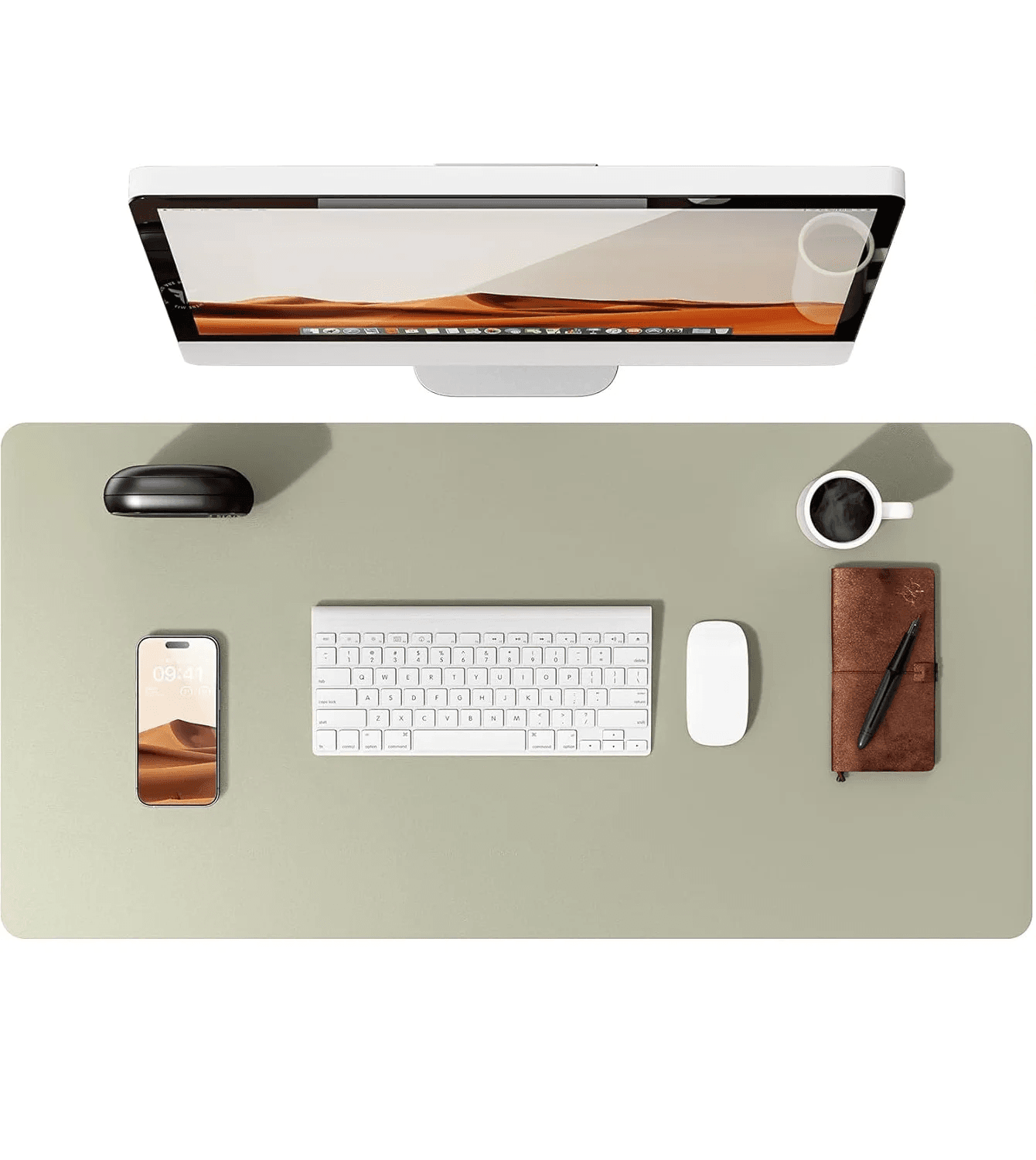 Large PU Leather Desk Mat Non-Slip Office Mouse Pad Laptop Protector