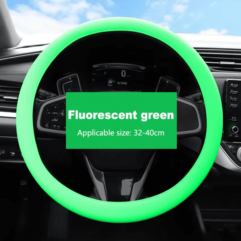Non Slip Silicone Steering Wheel Cover Breathable Universal 38cm