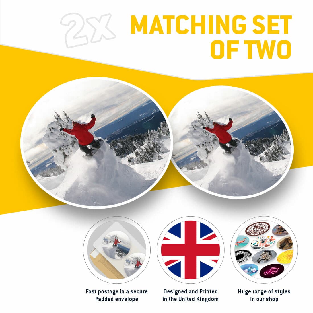 2 x Vinyl Stickers 25cm - Snowboard Jump Mountains Snow Cool Gift #12457 view 2