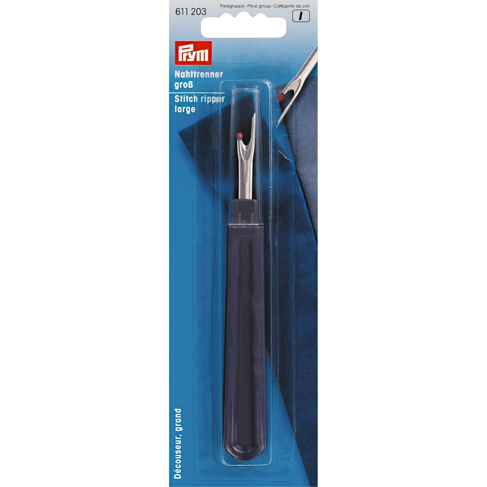 Prym Seam Ripper Stitch Quick Unpicker Ball Point Ergonomic Design 611203 Large