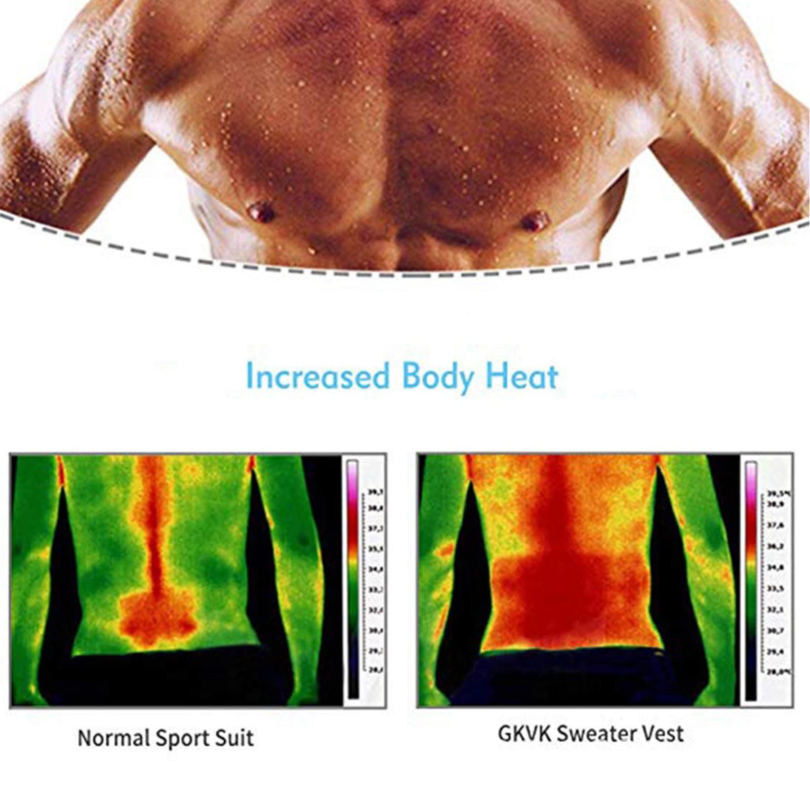 Men Sweat Vest Outdoor Sports Body Shaping Thermo Slimming Shapewear Vest L/XL view 2