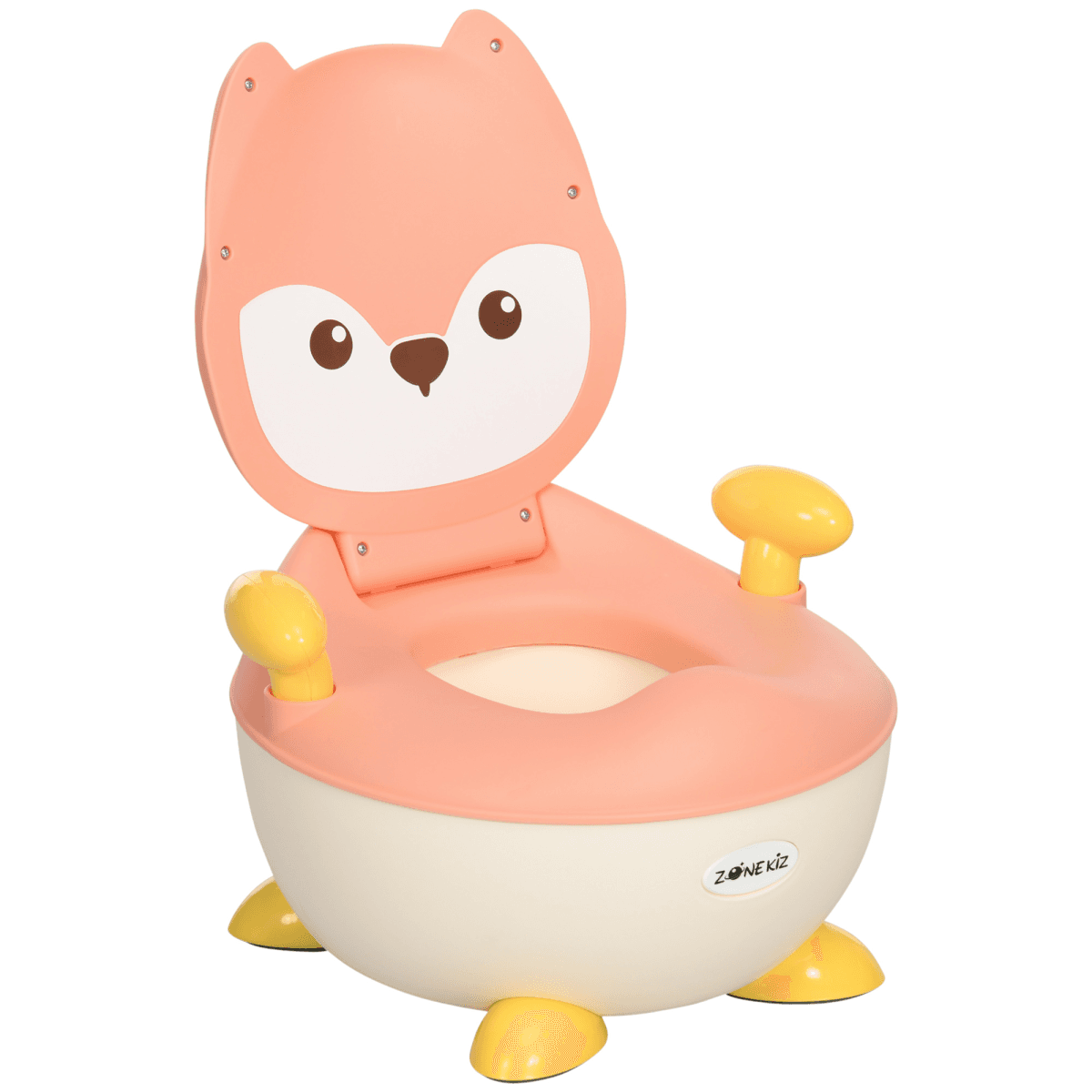 Baby Potty Fox Shape Pink PP 34.5x35x23cm Ergonomic Seat 16cm SplashGuardNonslip