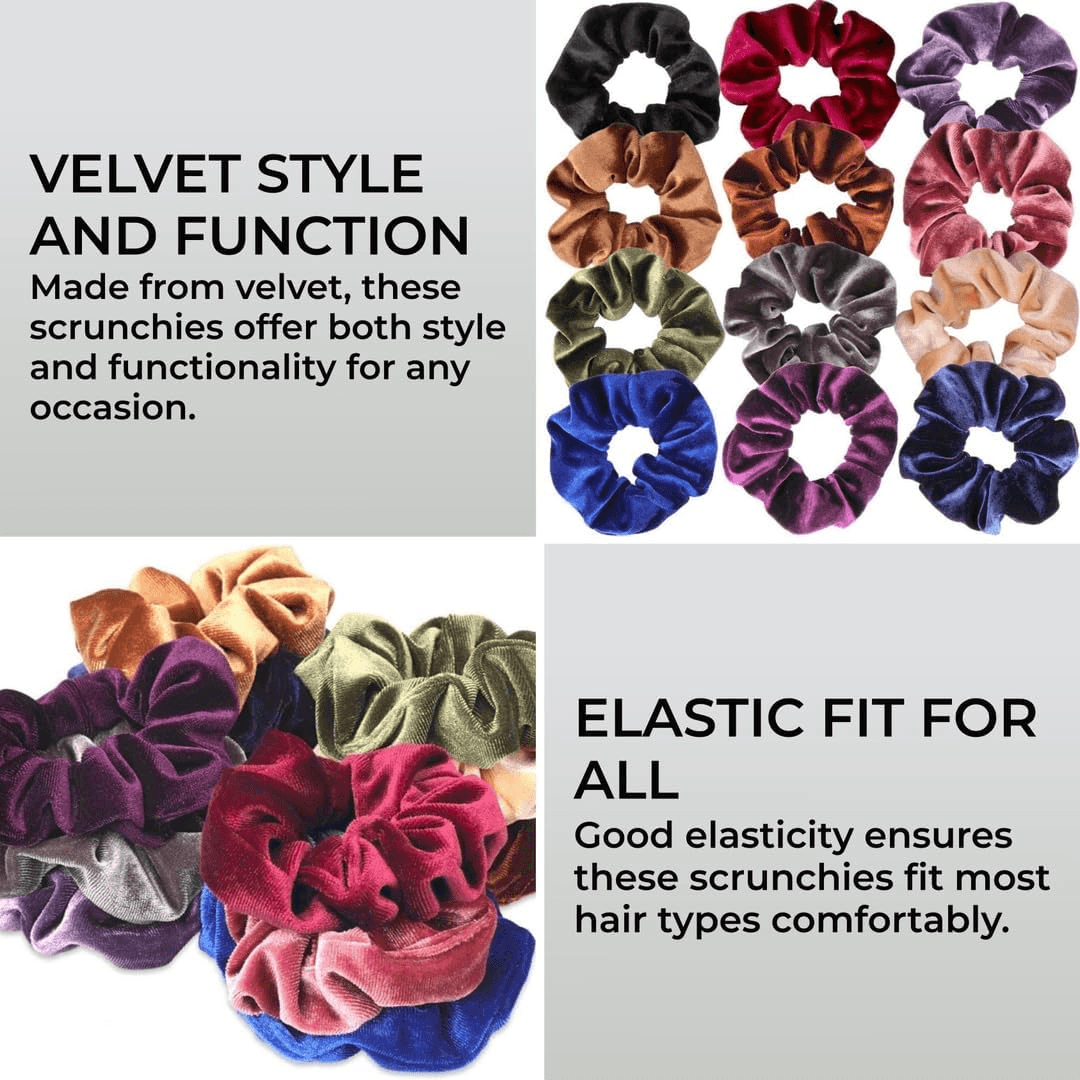 H&S Scrunchies Hair Bobbles Velvet 12Pcs Hair Bands Elastic Hair Ties Hairbands view 2