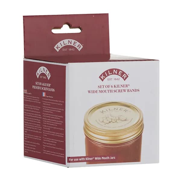 Kilner Set Of 6 Wide Mouth Screw Bands