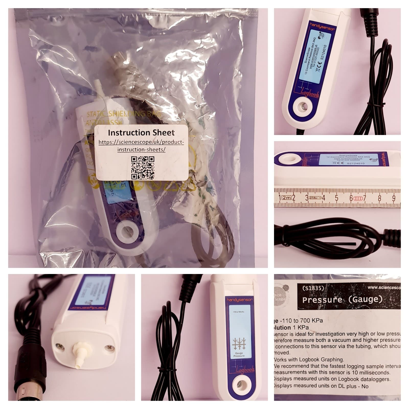 🔬 ScienceScope S1835 Pressure (Gauge) Sensor – HandySensor – Logbook Compatible