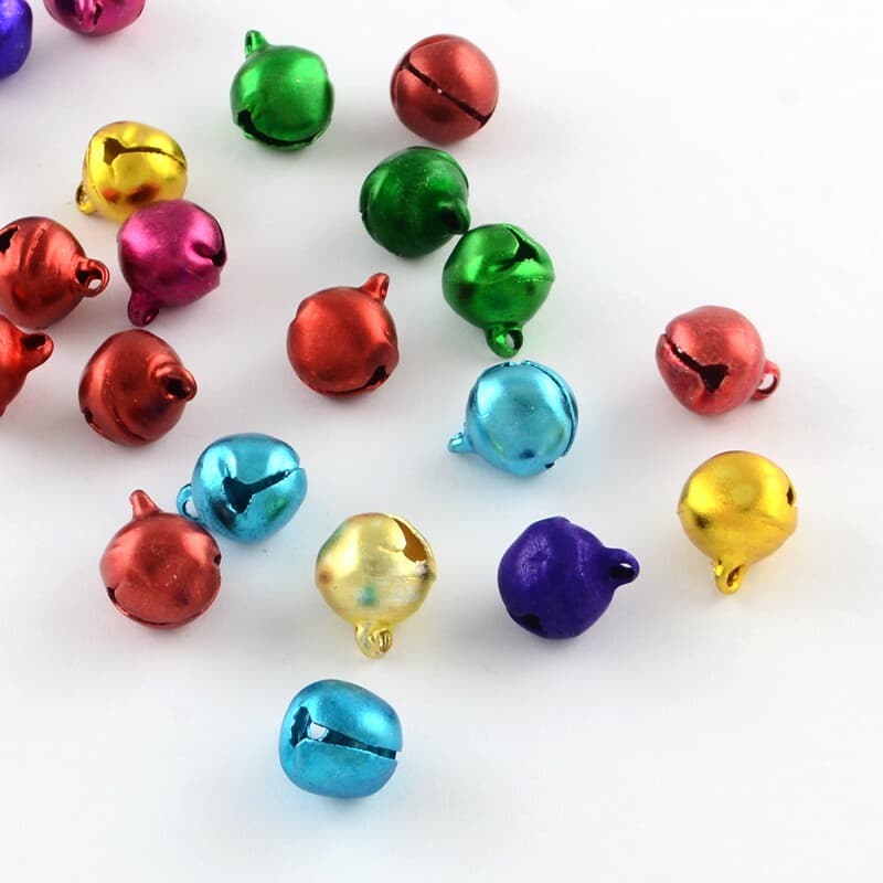 Mixed Colour  Bells Little Decorative Festive Metallic Christmas Colours 100pcs