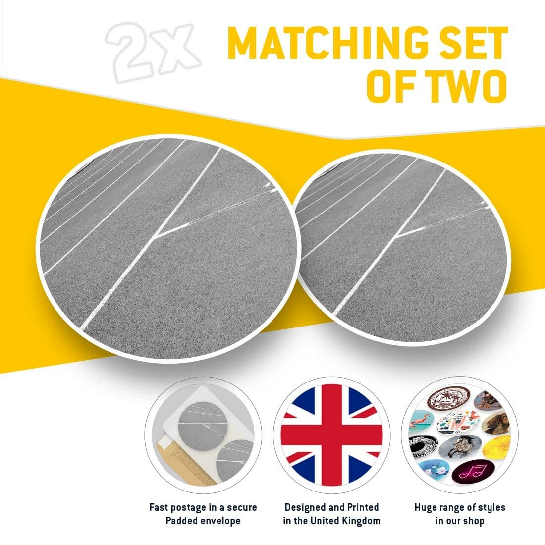 2 x Vinyl Stickers 20cm (bw) - Athletic Running Track Sports  #42500 view 2