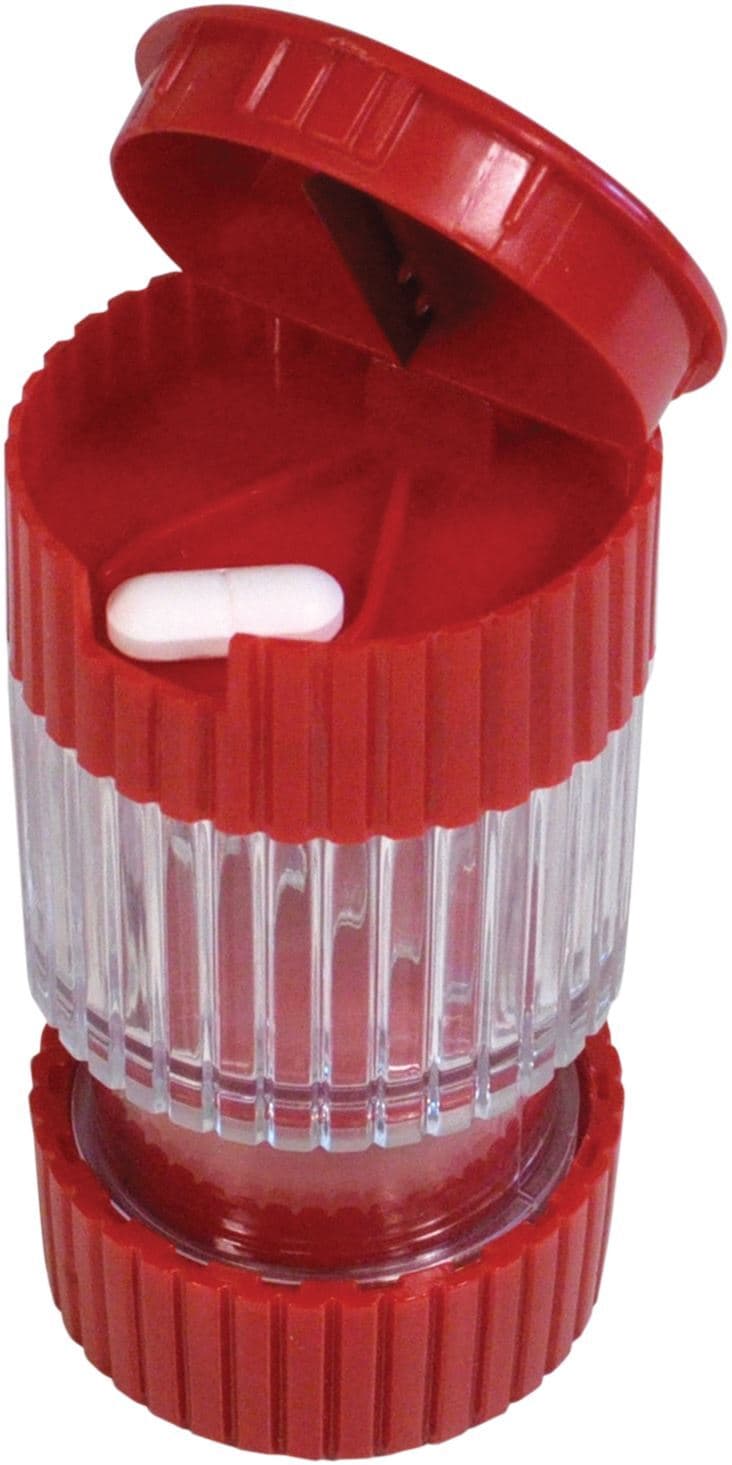 Pill Tablet Crusher Grinder Splitter Easy Use Medicine Storage Container Box
