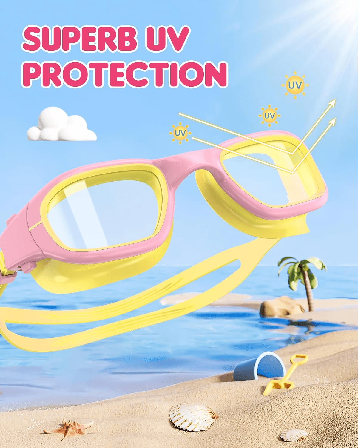 Kids Swimming Goggles for Boys Girls Children Age 6-14 | anti Leak,Anti Fog ,Sof view 2