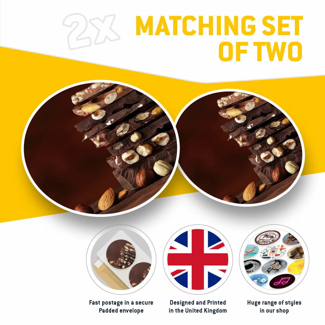 2 x Vinyl Stickers 30cm - Luxury Chocolate Slabs Sweets Cool Gift #14567 view 2