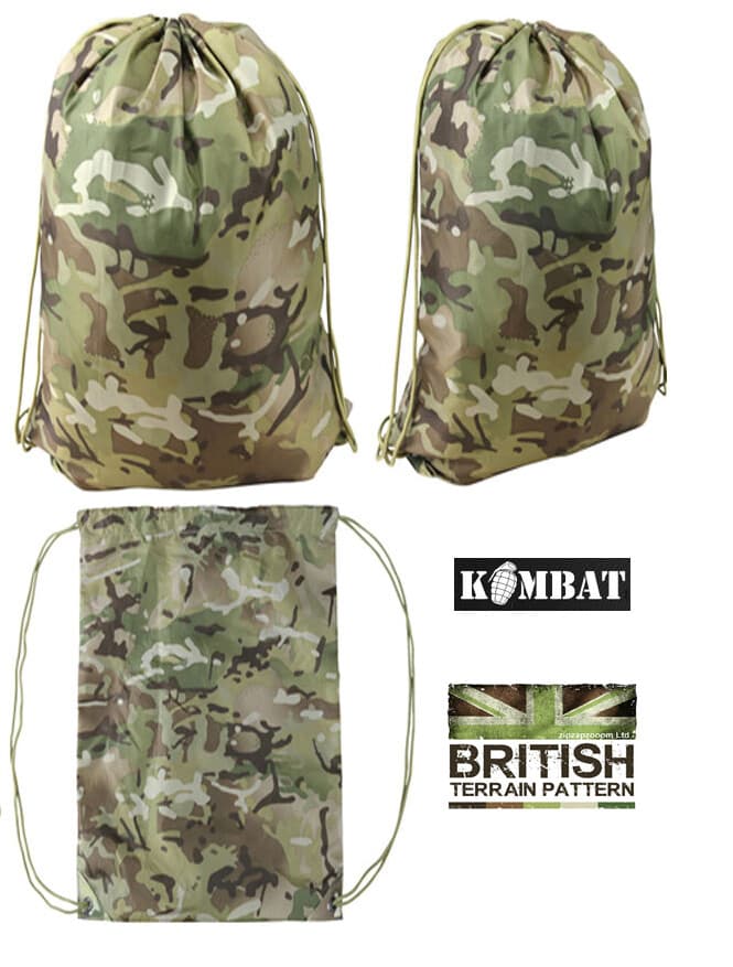 Kids Boys Army Camouflage Drawstring Bag Rucksack Backpack Camo Sports School