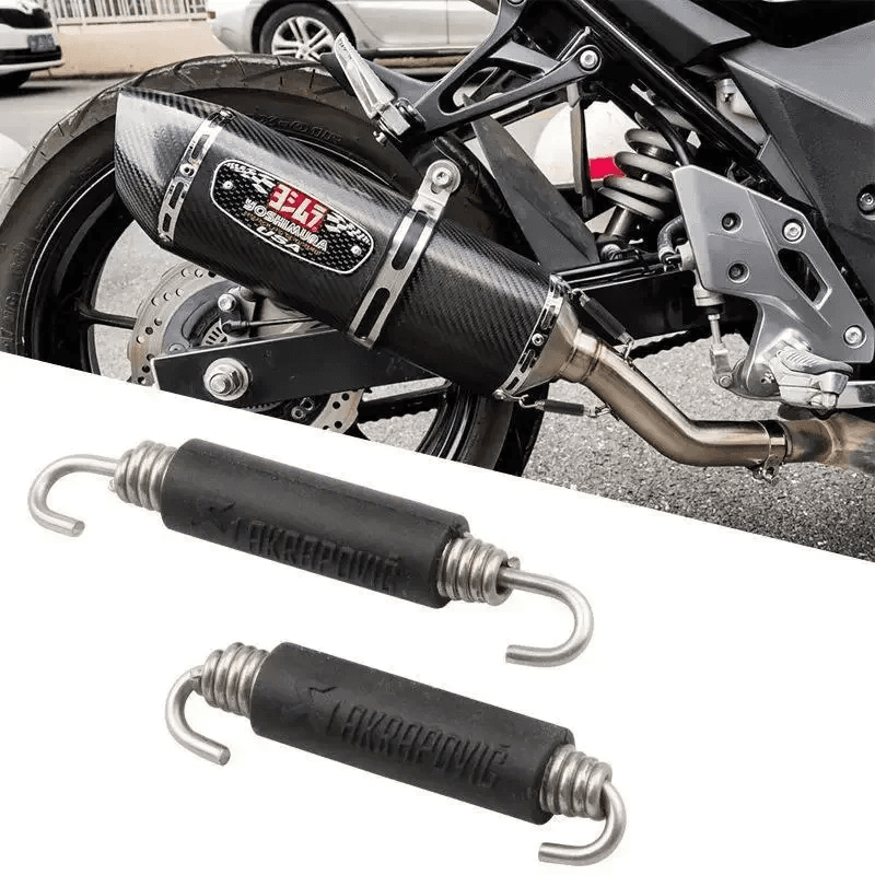 2PCS Stainless Steel Universal Motorcycle Muffler Exhaust Springs Hooks Front Mi view 2