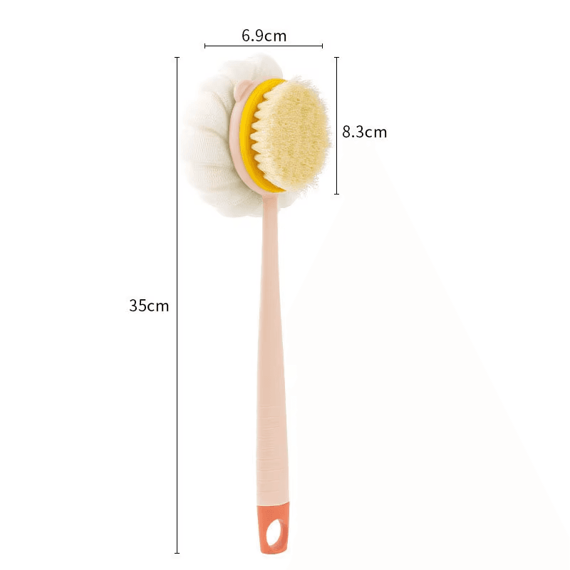 Loofah Back Scrubber Long Handle Shower Body Brush with Soft Mesh Sponge for Wom