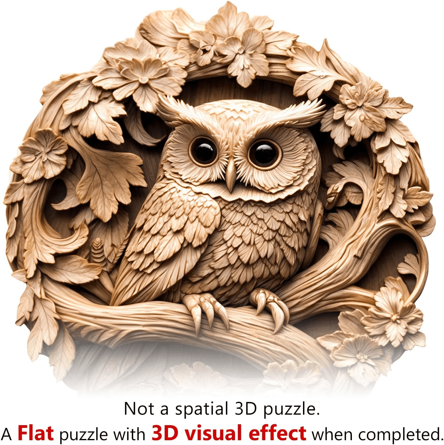 Wooden Puzzles for Adults| 290Pcs Visual 3D Owl Wood Puzzle| Unique Animal Shap view 2