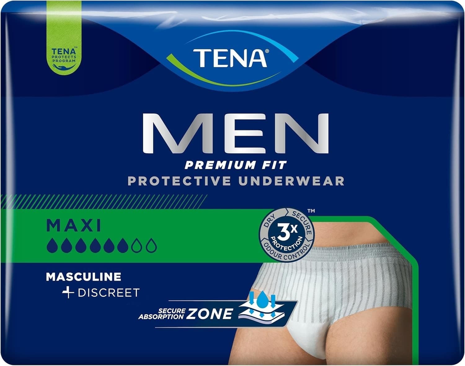 Tena Men Premium Fit Protective Underwear Level 4 - L/XL (12 Packs of 8)(96 Pack