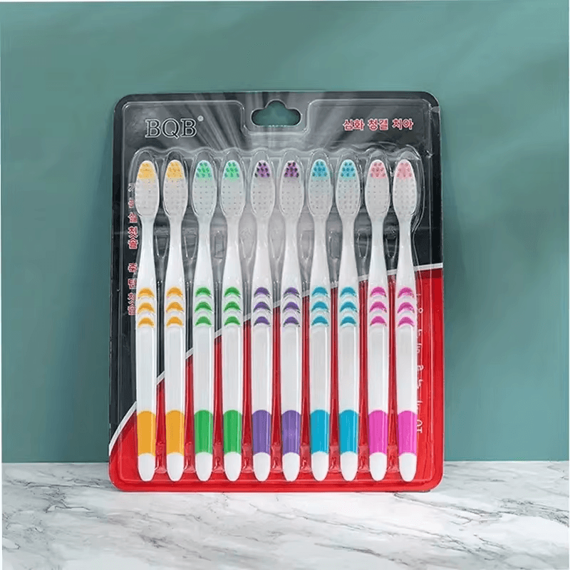 10Pcs Double Ultra Soft Toothbrush| Bamboo Charcoal Nanotoothbrushes