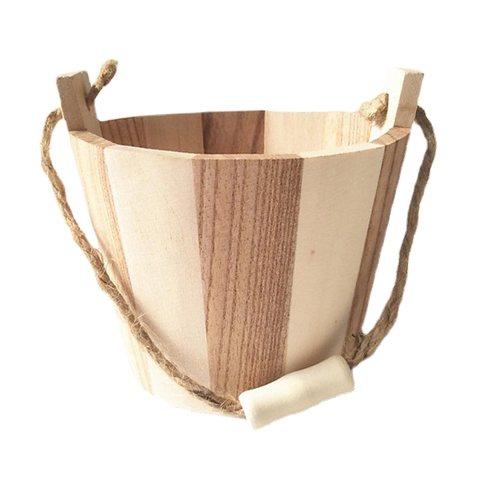 Mini Wooden Barrel Toy Storage Bucket Tub Micro Landscape Decoration Wooden