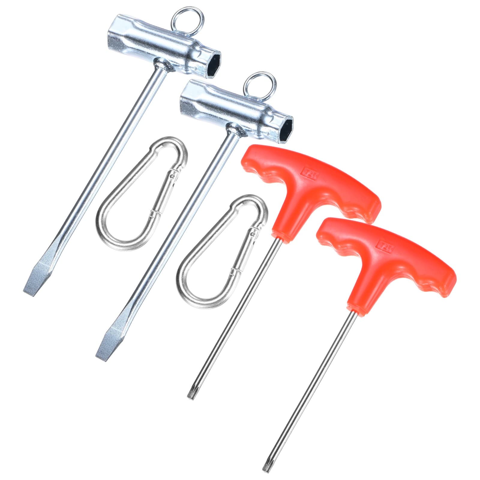 2-Pack 13 by 19 mm t Wrench Spanner T-Handle T27 Screwdriver and 2 Spring Hooks