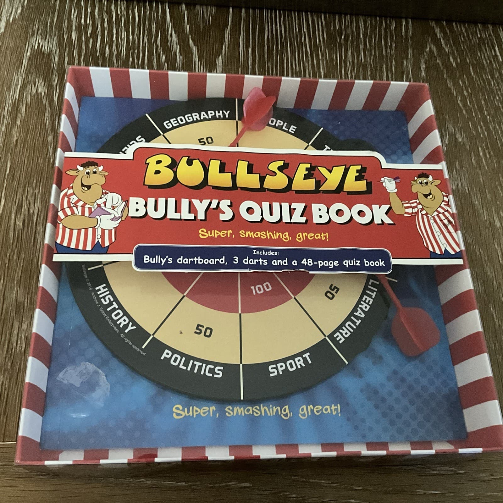 BULLSEYE:  Bully's Quiz Book With Magnetic Dart Board and Quiz Book