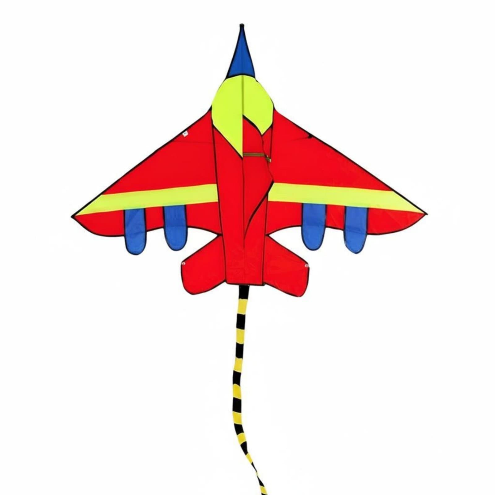 Airplane Kite with Long Tail Line Wheel Cloth Bag Durable Mesh Cloth Fiberglass