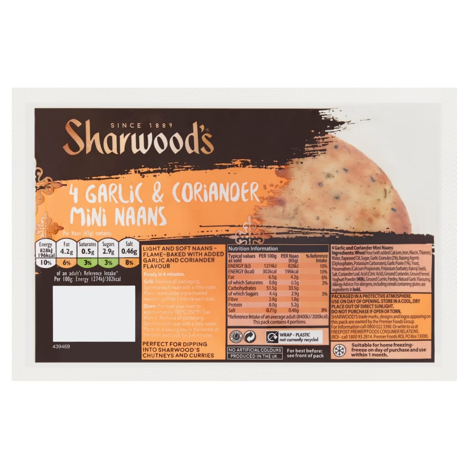 Sharwood's 4 Garlic and Coriander Mini Naans
