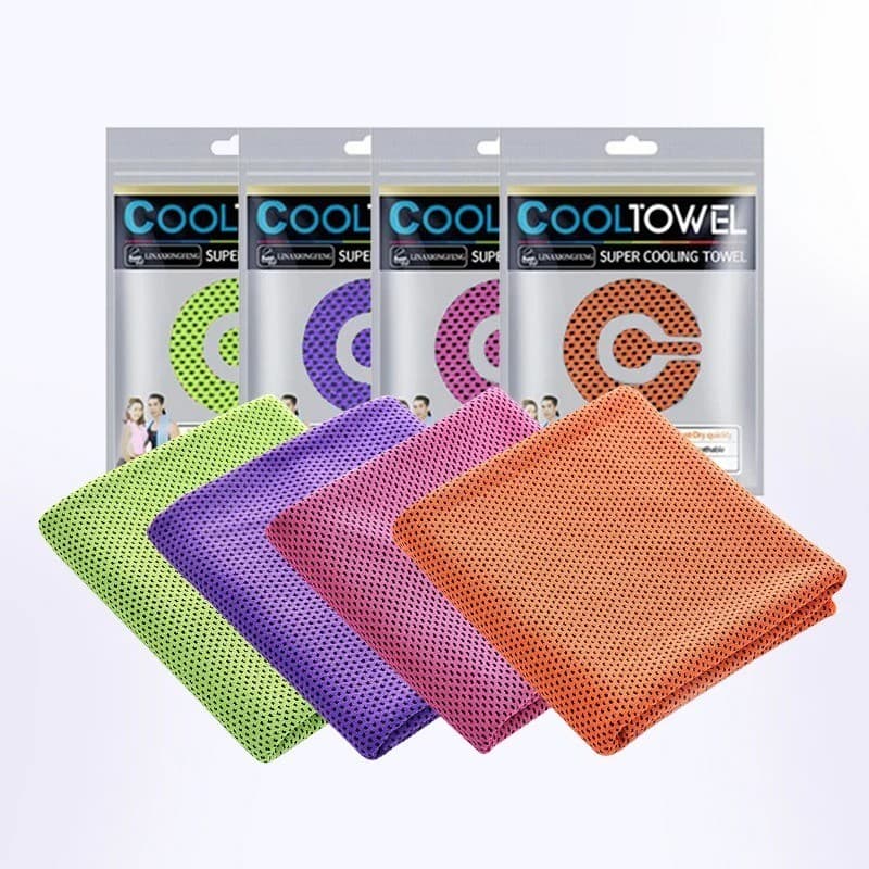 4PCS Cooling Towel Soft Breathable Sports Gym Yoga Fitness Running Outdoor Campi