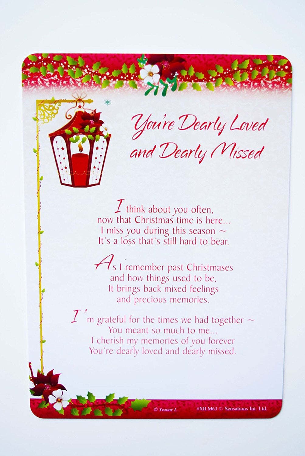 You're Dearly Loved and Dearly Missed Grave Card Decoration Memorial Remembrance