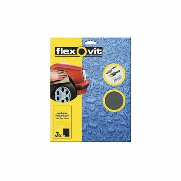 FLEXOVIT WET and DRY PAPER P180 PACK OF 3 63642526301 TOP QUALITY ITEM