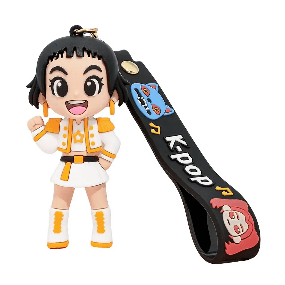 1-4PCS Hot 3D Printed Anime Movie KPOP Demon Hunters Girls Derpy Keychains Doll