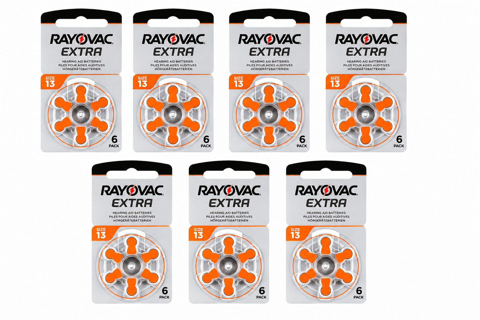 42x Rayovac Hearing Aid Batteries Size 13 Extra Advanced Reliable Power