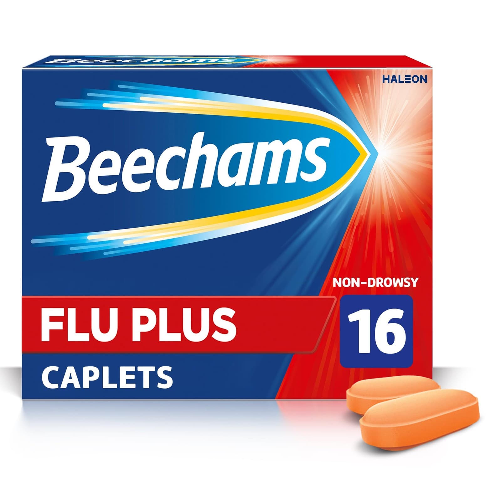Beechams Flu Plus Caplets| Cold and Flu Relief Medicine for adults| wit