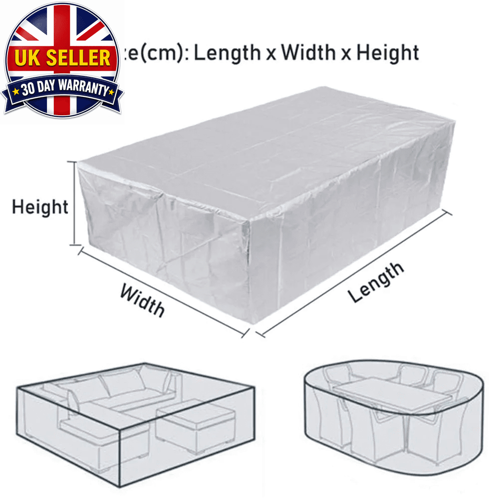 210D Heavy Duty Waterproof Patio Furniture Cover Rectangular Garden Rain Snow Ou
