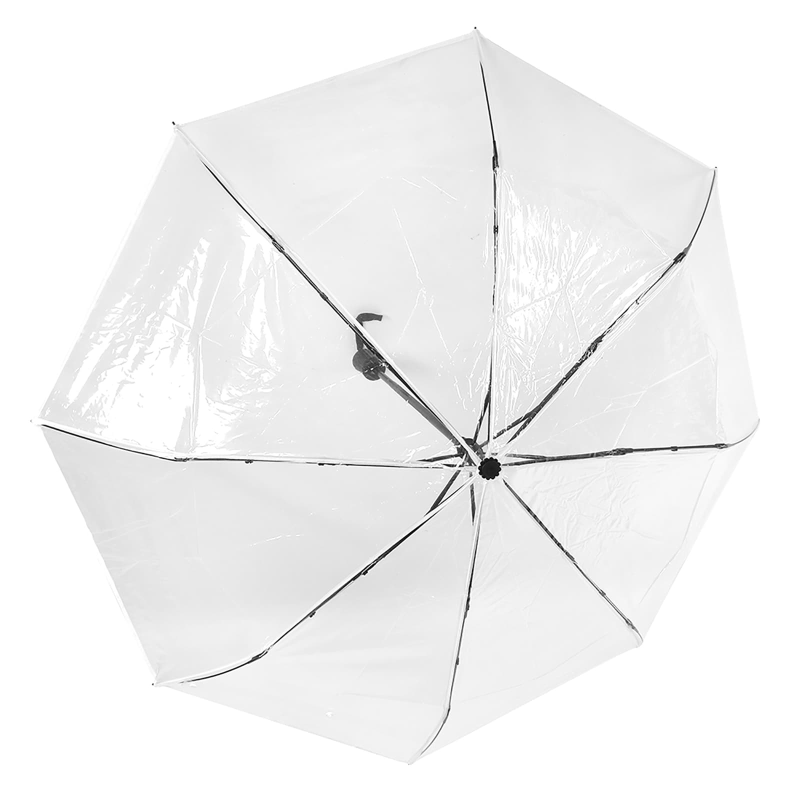(White)Clear Umbrella Portable Transparent Umbrella Automatic Lightweight view 2