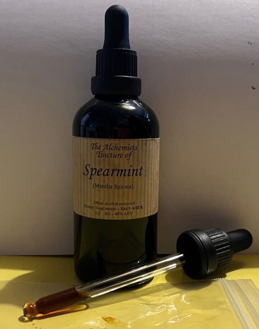 Spearmint Tincture - 100ml - 40% ABV Alcohol - 1:3 extract -Spearmint from Egypt