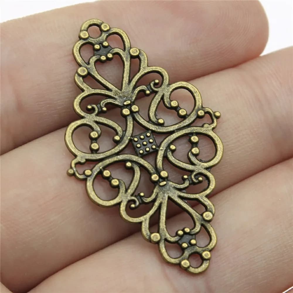 10pc Filigree Connector Bracelet Flower Mandala Pendant Charm DIY Jewelry Making