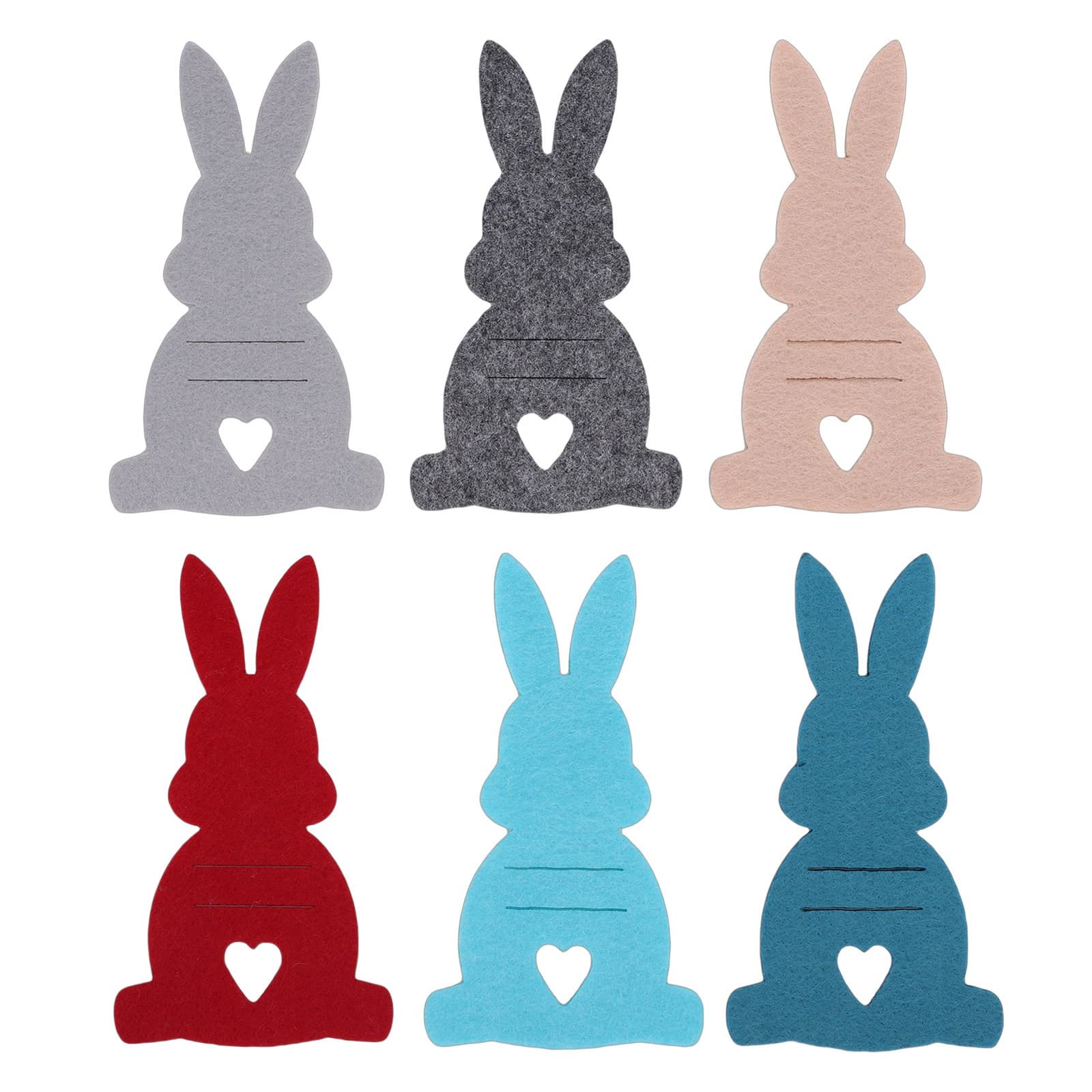 Mixed Color 6Pcs Easter Bunny Money Holders Felt Bulk Cute Basket Stuffers SG